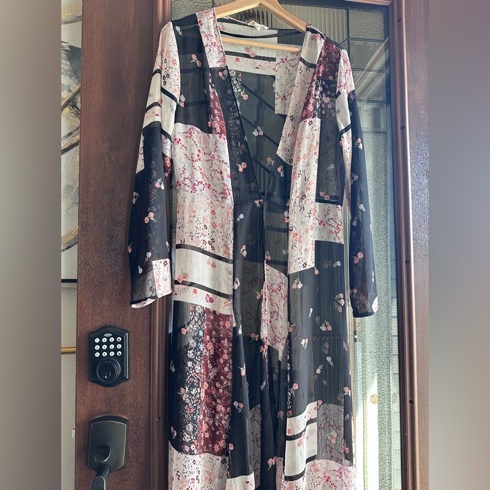 Sandy & Sid Boho Floral Patchwork Duster – Size M… - image 2